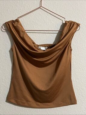 H&M Draped Cowl Neck Camisole - Tan Brown